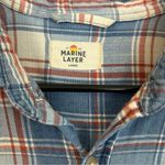 Marine layer  Margiold Blue Plaid Button Down Shirt Size Large Photo 6