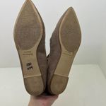 Unisa  neutral tan beige ankle tie up faux suede pointed toe flat shoes size 8 Photo 2