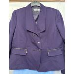 Tahari  Arthur‎ S. Levine Wool Blend Blazer Womens 16P Purple Suit Jacket Lined Photo 1
