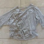 Lavender Field  Thermal Short Sleeve Crop Tie Sz M Photo 0