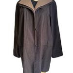 Gallery Vintage Black Brown Tan Trench Coat Medium Classic Long Overcoat Fall Photo 1