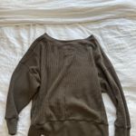 American Eagle  Waffle Knit V-Neck Oversized Sweater Photo 1