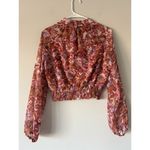 Sadie & Sage Cropped Floral Mock Neck Boho Girly Cute Blouse Top Size Small Pink Photo 1