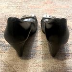 Nine West Wedge Heeled Black Shoe with Metal Buckle Detail on Toe Photo 2