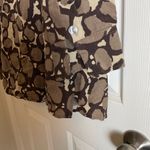 East 5th Women's 2X Taupe Brown Linen Giraffe Print Shirt 3/4 Sleeve Collar Photo 8