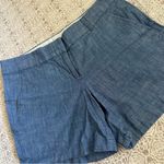 J.Crew Factory Blue Chambray Flat Front Shorts Photo 2