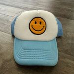 Smiley Face Trucker Hat Blue Photo 2