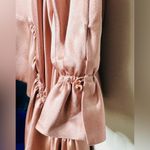 Roksanda Blush Pink Colorblock Tiered Teal Blue Silk Satin Dress Size 10 Photo 8