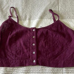 Kendall + Kylie  Laced Cropped Top Burgundy Photo 0
