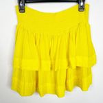 Ramy Brook NWT  Size Large Tiered Yellow Lilo Smocked-Waist Mini Skirt Photo 2
