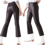 Free People  Faux Leather Pants Size 10 Sasha Cropped Crop Black Vegan Flare NWT Photo 1