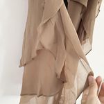 Layered Flowing Tie High Low Skirt Tan Size M Photo 2
