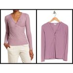 James Perse 💕💕 Long Sleeve Slub Jersey Henley ~ Tyrian 0 NWT Photo 1