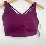 We Wander Flex‎ Stretch June Strappy Scoop Neck Sport Bra Dark Purple Medium Photo 0
