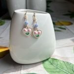Cute Flower Jewelry Set, Pink Tulip, Heart Charm, Dainty, Coquette, Spring, Fun Photo 6