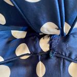 Vintage 1950s Blue Polka Dot Bow Midi Pin Photo 6