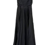 La Femme Plunge Satin Ball Gown in Black Size 4 NWT Photo 6