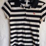 Ambiance S Red Mustang Striped Capped Sleeve Polo Top Black Photo 0