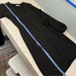 Madewell  Textured Faux Wrap Dress Balloon Sleeve Black Mini Women’s Small Photo 9