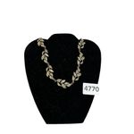 Golden leaves golden tone and rhinestone necklace Gold Photo 5