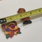 Lot Of 2 Thanksgiving Brooch Pins Pilgrim Bear / Turkey Photo 3