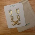 J.Crew  Set of 3 Gold Earrings Elegant Sculptural Jewelry Photo 6