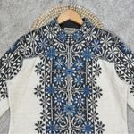 Intiwara 100% Alpaca Nordic Cardigan Sweaters Zip Front Longsleeve Handmade XL Blue Photo 4