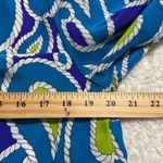Diane Von Furstenberg  100% silk small nautical rope pattern blue green purple Photo 4