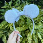NEW White Glitter Sequin Bridal Wedding Tiara Disney Style Mouse Ears Headband Photo 2