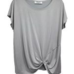 Double Zero Pale Gray Knot Front Short Sleeve Top Women’s Size Large Photo 0