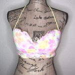 Victoria's Secret Victoria’s Secret Multi Color Watercolor Lace Bikini Top in Size 34 C Photo 0
