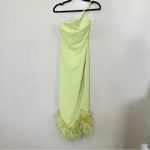 House Of CB House of‎ CB ‘Alessia’ Lime Feathered Midi Dress size XS $299 Photo 3