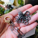 Handmade Octopus Paper Link Pewter Link Chain Necklace Photo 1