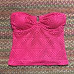 RIVIERA HOT PINK TRIANGLE KNIT TUBE TOP Size M Photo 0