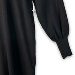 WAYF NEW Turtleneck Knit Sweater Dress Mini Length Balloon Sleeve Black Medium Photo 3