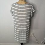 Hollister Scoop Neck Short Sleeve Striped Tunic Top Size M Grey Preppy Open Knit Photo 7