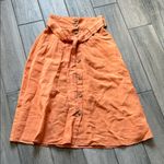 A New Day Orange A-Line Button Skirt Photo 0