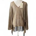 Mirasol Lace, Cardigan, figure Shimmering Gold Top one size brand new Photo 1
