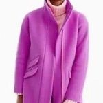 J.Crew Cocoon Coat Wool Plum Purple Size 0 Stadium Cloth Nello Gori Photo 0