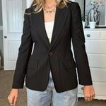 Anne Klein Gorgeous black with brown / red hues pinstripe blazer Photo 3