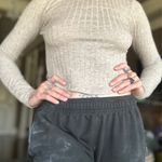 Cute Beige Ribbed Shirt Gray Photo 1