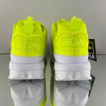 FILA Women’s Neon Safety Yellow Distruptor II Applique Hook And Loop Chunky Sneakers Photo 3