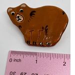 Handmade Bear Pin Brooch Figural Animal Lover Gift Brown Ceramic 2013 Photo 3