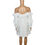 Alexis  Calypso short dress size Small White/ cream cold-shoulder embroidered Photo 4