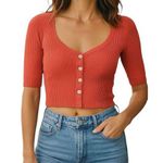 Wilfred Aritzia Womens Cropped Top Sweater Sz XS Boho Soft Girl Festival Beach Photo 0