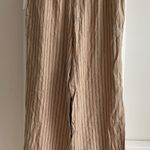 Treasure & Bond Linen Blend Pants in Tan/Black Ballard Stripe Size L Photo 3