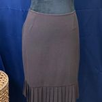 Courtenay Dark Brown Pencil Skirt with Pleated Detail Size 6 Photo 0