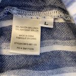 Cloth & Stone  Stripe White Blue Wide Leg Pants Size Large EUC #VEG-0037 Photo 7