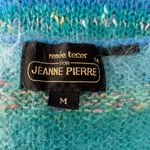 Jeanne pierre Vintage  Loose Knit Vest M Blue Striped V Neck Sleeveless Pullover Photo 4