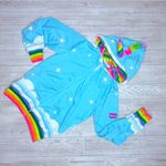 Tipsy Elves  blue rainbow unicorn front zip hoodie jacket sweatshirt w/ mane xs Photo 0